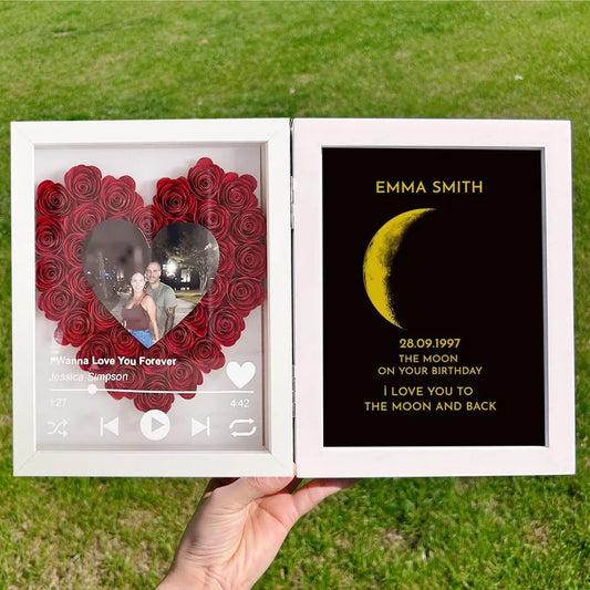 To the Moon & Back | Personalized Eternal Rose Shadow Box