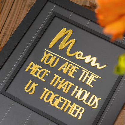 Custom Mom Wood Puzzle Name Sign You Are The Piece That Holds Us Together Unique Gifts for Mom Mother's Day Gift Ideas