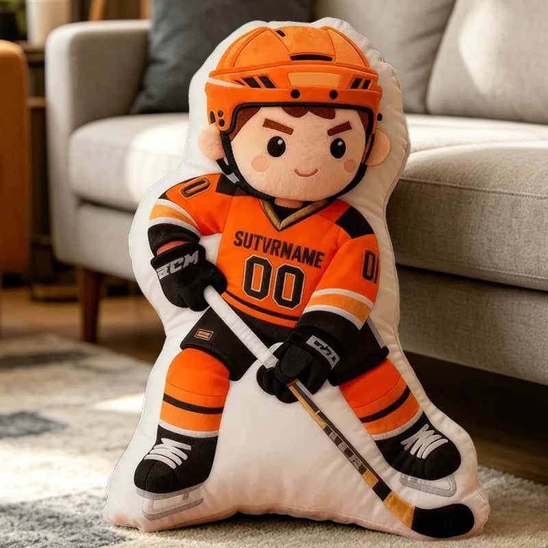 Personalized Ice Hockey Cushion with Custom Details – Perfect for Kids, Players, and Fans