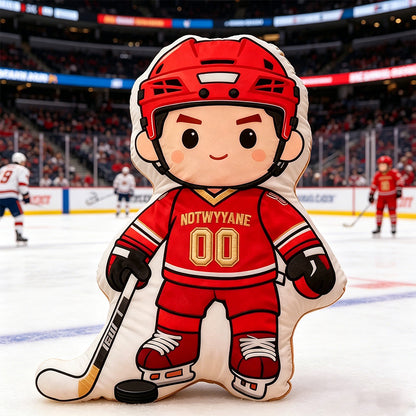 Personalized Hockey Player Pillow with Custom Jersey Number – Unique Gift for Players and Enthusiasts