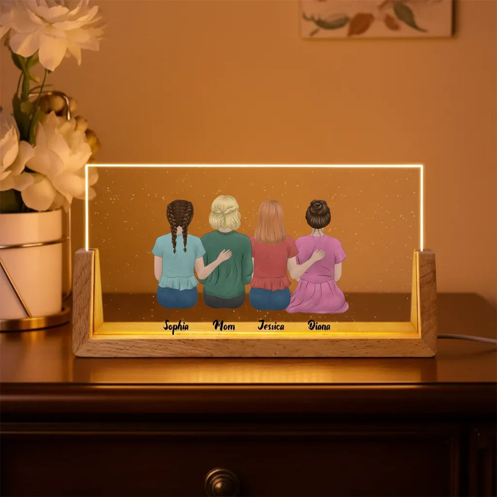 Personalized Mother & Daughter Forever Night Light With Kids Names Mother's Day Gift