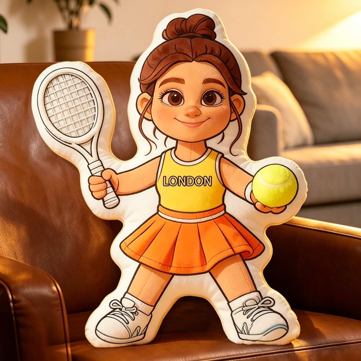 Personalized Tennis Player Girl Pillow – Custom 3D Print Cushion for Tennis Lovers