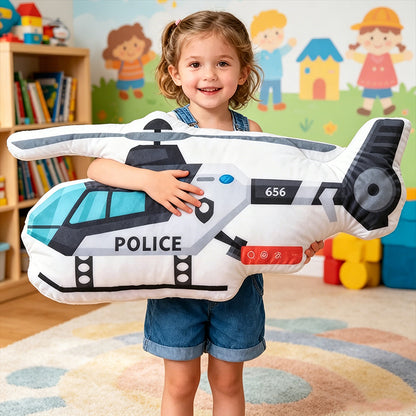 Personalized Police Helicopter Pillow – Custom Name Cushion for Aviation and Vehicle Fans