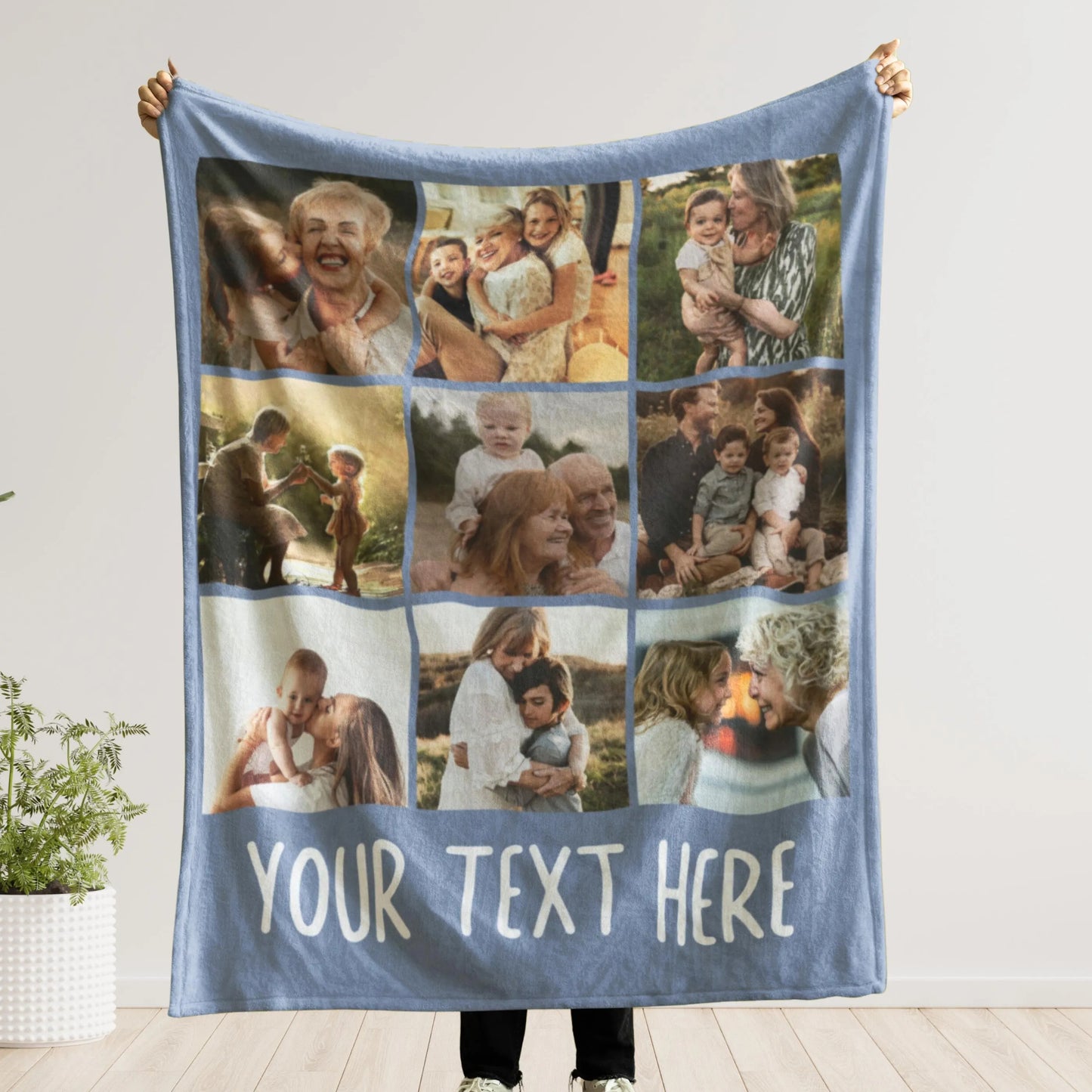 Custom Photo Blanket Grandma with Text