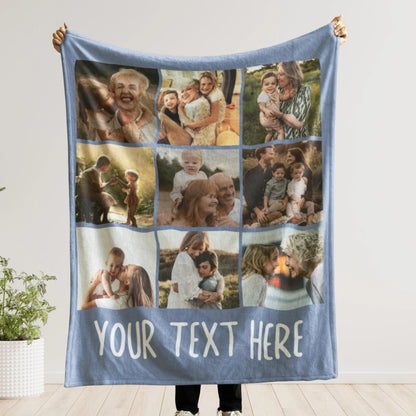 Custom Photo Blanket Grandma with Text