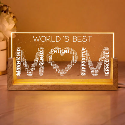Personalized Words Best Mom Night Light with Names and Traits Mother's Day Gift