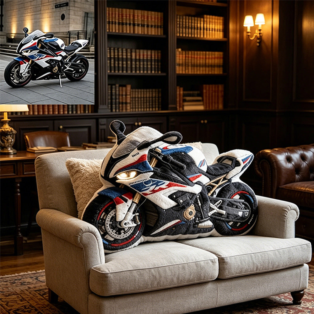 Custom Motorcycle Plush Pillow Personalized with Name – Perfect Gift for Biker Enthusiasts and Riders