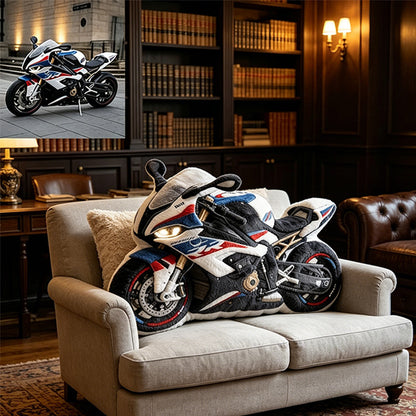 Custom Motorcycle Plush Pillow Personalized with Name – Perfect Gift for Biker Enthusiasts and Riders
