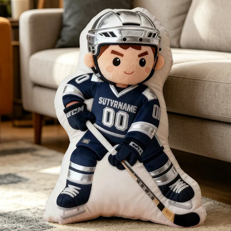 Personalized Ice Hockey Cushion with Custom Details – Perfect for Kids, Players, and Fans