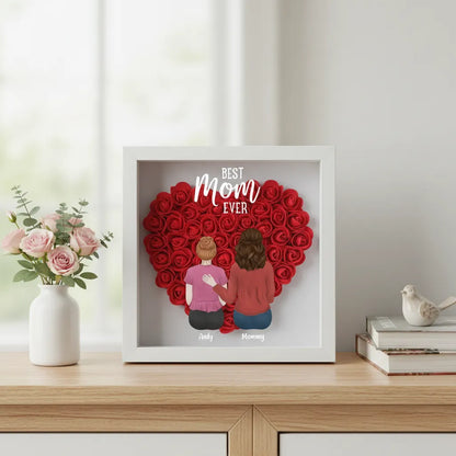 Personalized Mother And Her Kids Heart Shadow Box With Names Mother's Day Gift