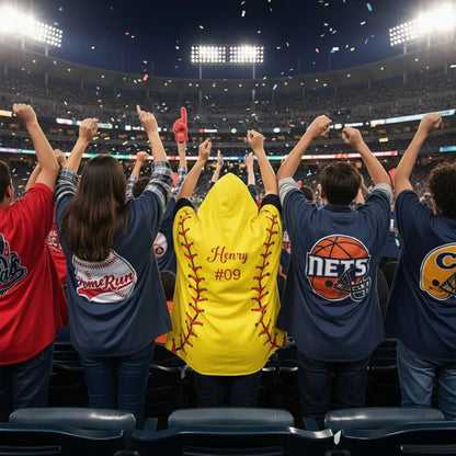 SOFTBALL THROW HOODED -Hooded Fleece Blanket