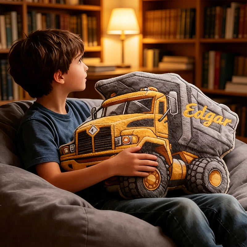 Personalized Truck Name Pillow Custom 3D Print Cushion Kids Room Decor Soft Throw Pillow Gift for Boys