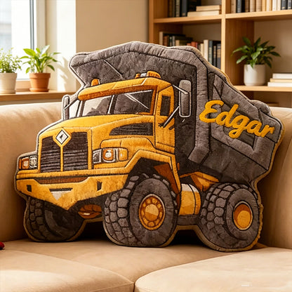 Personalized Truck Name Pillow Custom 3D Print Cushion Kids Room Decor Soft Throw Pillow Gift for Boys