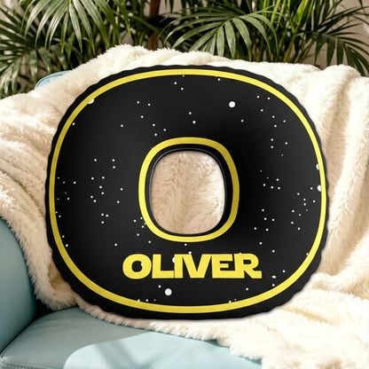 Personalized Galaxy Alphabet Pillow with Custom Initial, Space Movie Theme Kids Gift, Christmas Birthday Plush Cushion