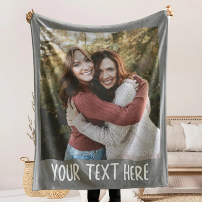 Custom Photo Blanket Grandma with Text
