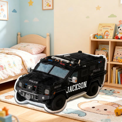 Personalized SWAT Truck Shaped Pillow Custom Name Cushion Gift for Police Enthusiasts