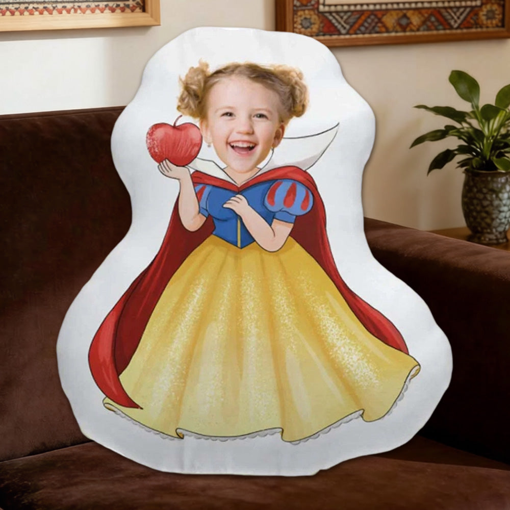 Personalized Face Princess Shaped Pillow, Custom Cartoon Photo Anime Gift for Kids, Daughter, Granddaughter & Friends