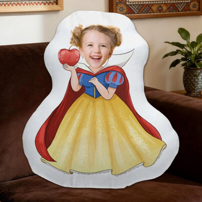 Personalized Face Princess Shaped Pillow, Custom Cartoon Photo Anime Gift for Kids, Daughter, Granddaughter & Friends