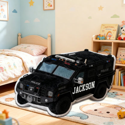 Personalized SWAT Truck Shaped Pillow Custom Name Cushion Gift for Police Enthusiasts
