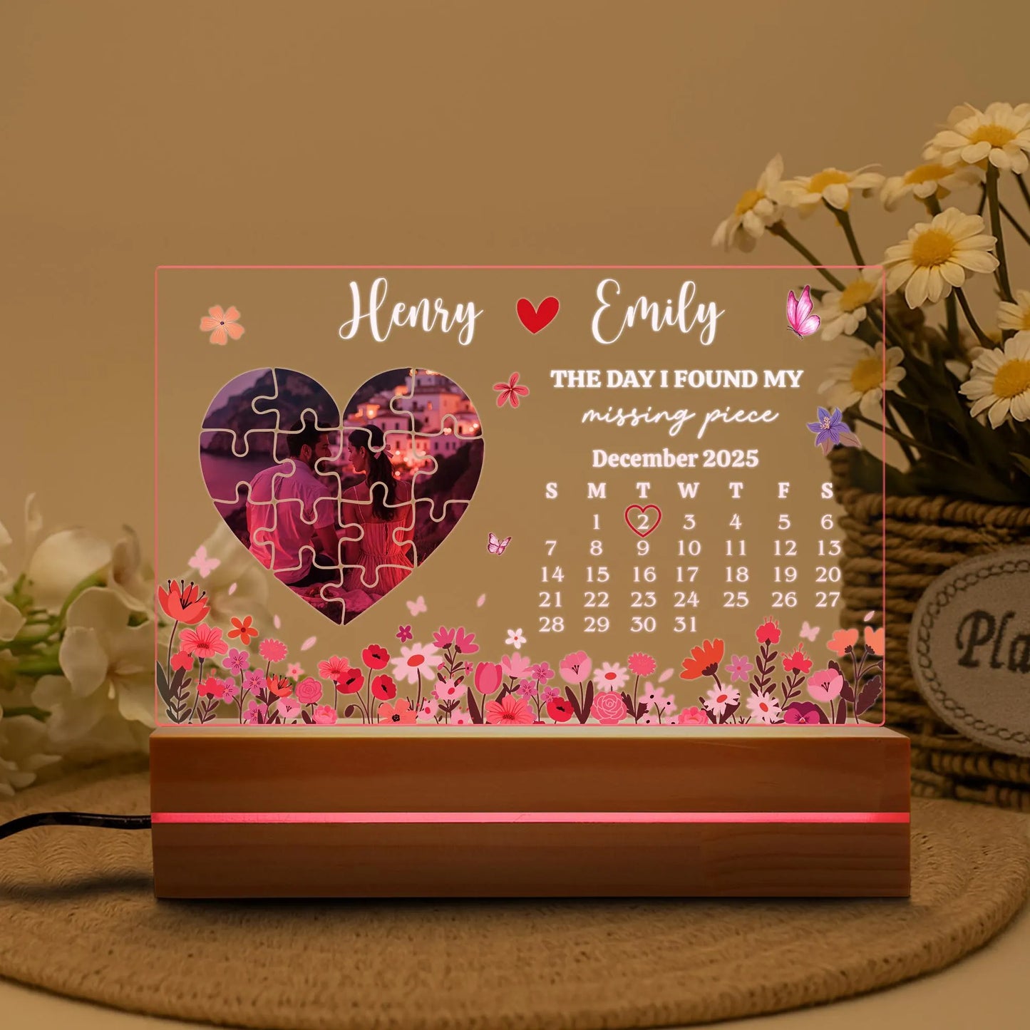 The Day I Found My Missing Piece Personalized Photo Lightbox