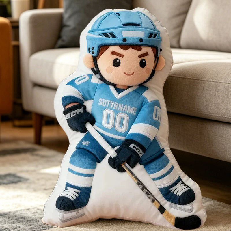 Personalized Ice Hockey Cushion with Custom Details – Perfect for Kids, Players, and Fans