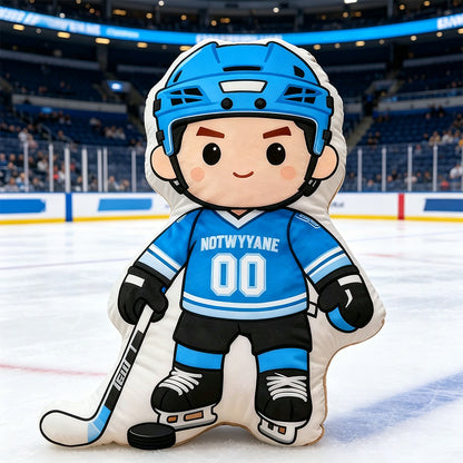 Personalized Hockey Player Pillow with Custom Jersey Number – Unique Gift for Players and Enthusiasts
