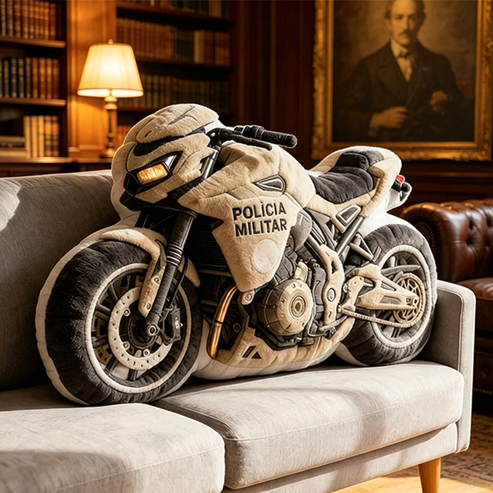 Custom Motorcycle Plush Pillow Personalized with Name – Perfect Gift for Biker Enthusiasts and Riders