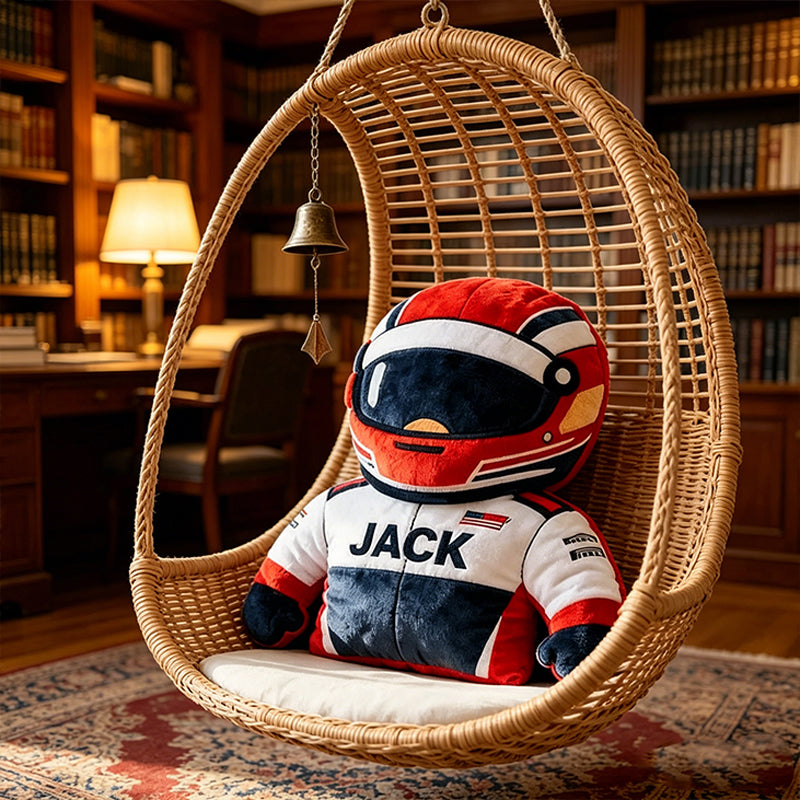 Personalized Racing Plush Pillow with Custom Name – Perfect Gift for Racers