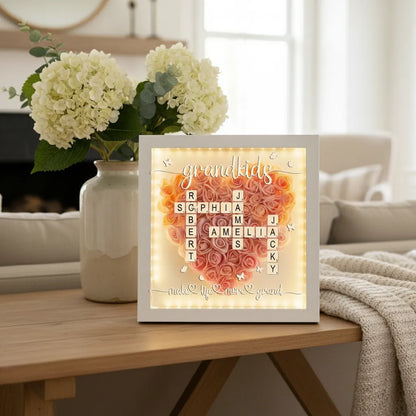 Personalized Family Names Heart Shadow Box Life More Grand Rose Shadow Box Mother's Day Gift