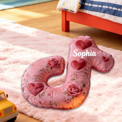 Personalized Musical Note Shaped Pillow with Custom Name, Soft Plush Music Cushion, Romantic Gift for Valentine's Day, Anniversary & Music Lovers