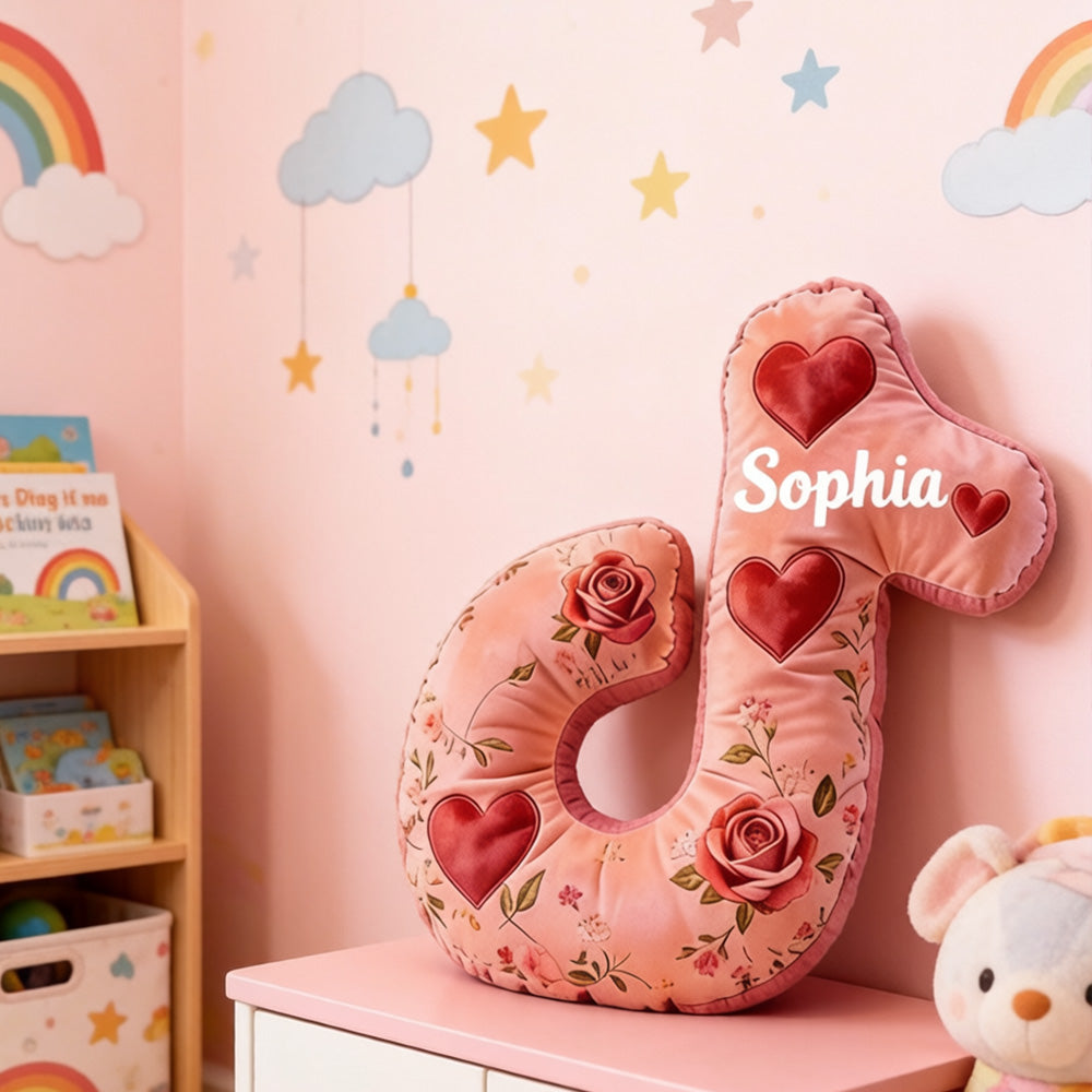 Personalized Musical Note Shaped Pillow with Custom Name, Soft Plush Music Cushion, Romantic Gift for Valentine's Day, Anniversary & Music Lovers