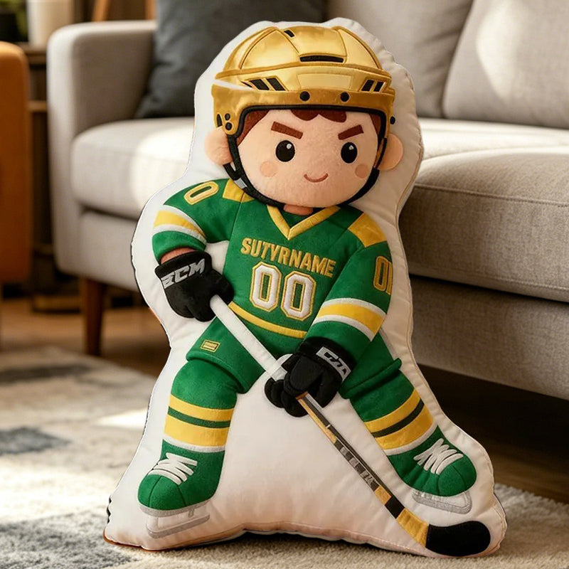 Personalized Ice Hockey Cushion with Custom Details – Perfect for Kids, Players, and Fans