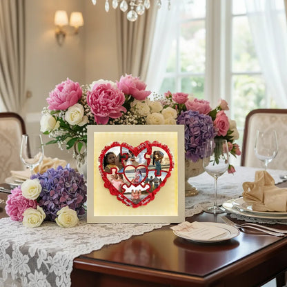 Personalized Light Flower Shadow Box With Photos Piece Mother's Day Gift