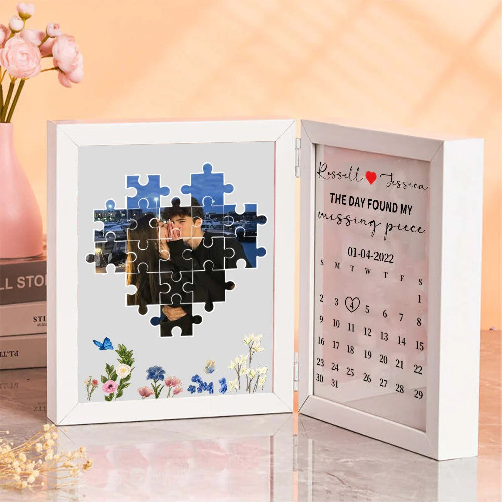 Personalized Heart Puzzle & Calendar Frame