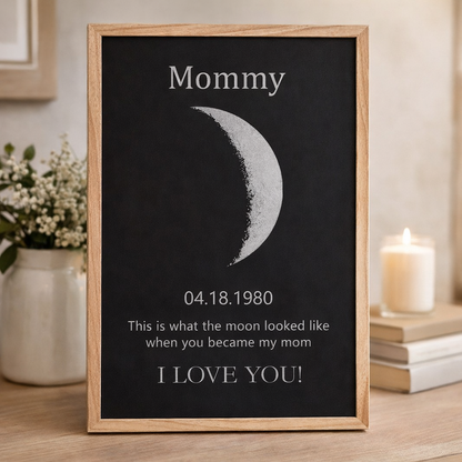 Custom Moon Phase Wood Photo Sign With Kids Names Unique Keepsake Gift For Mom Grandma Last Minute Mother's Day Gift Ideas