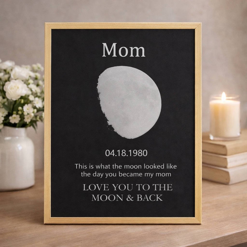 Custom Moon Phase Wood Photo Sign With Kids Names Unique Keepsake Gift For Mom Grandma Last Minute Mother's Day Gift Ideas