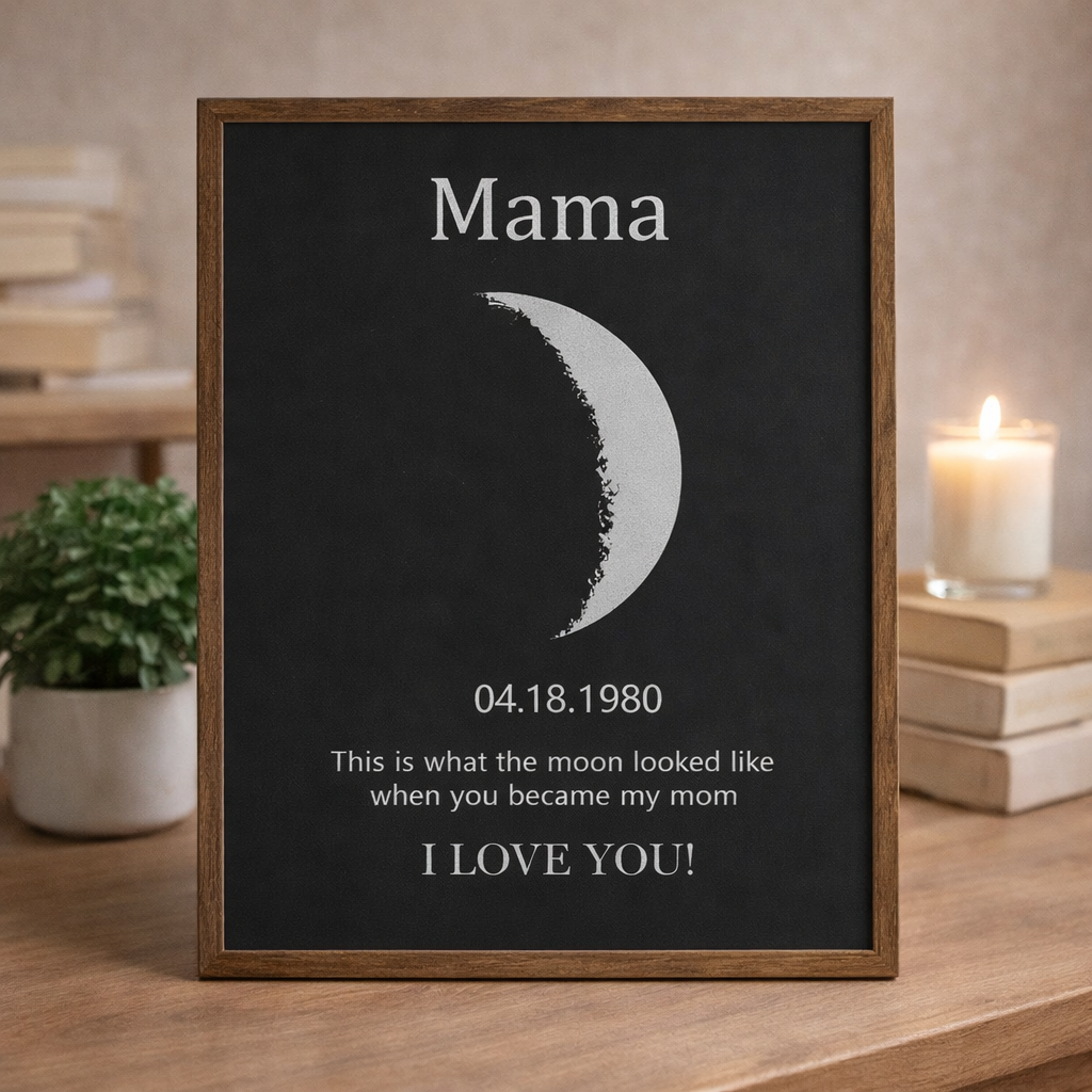 Custom Moon Phase Wood Photo Sign With Kids Names Unique Keepsake Gift For Mom Grandma Last Minute Mother's Day Gift Ideas