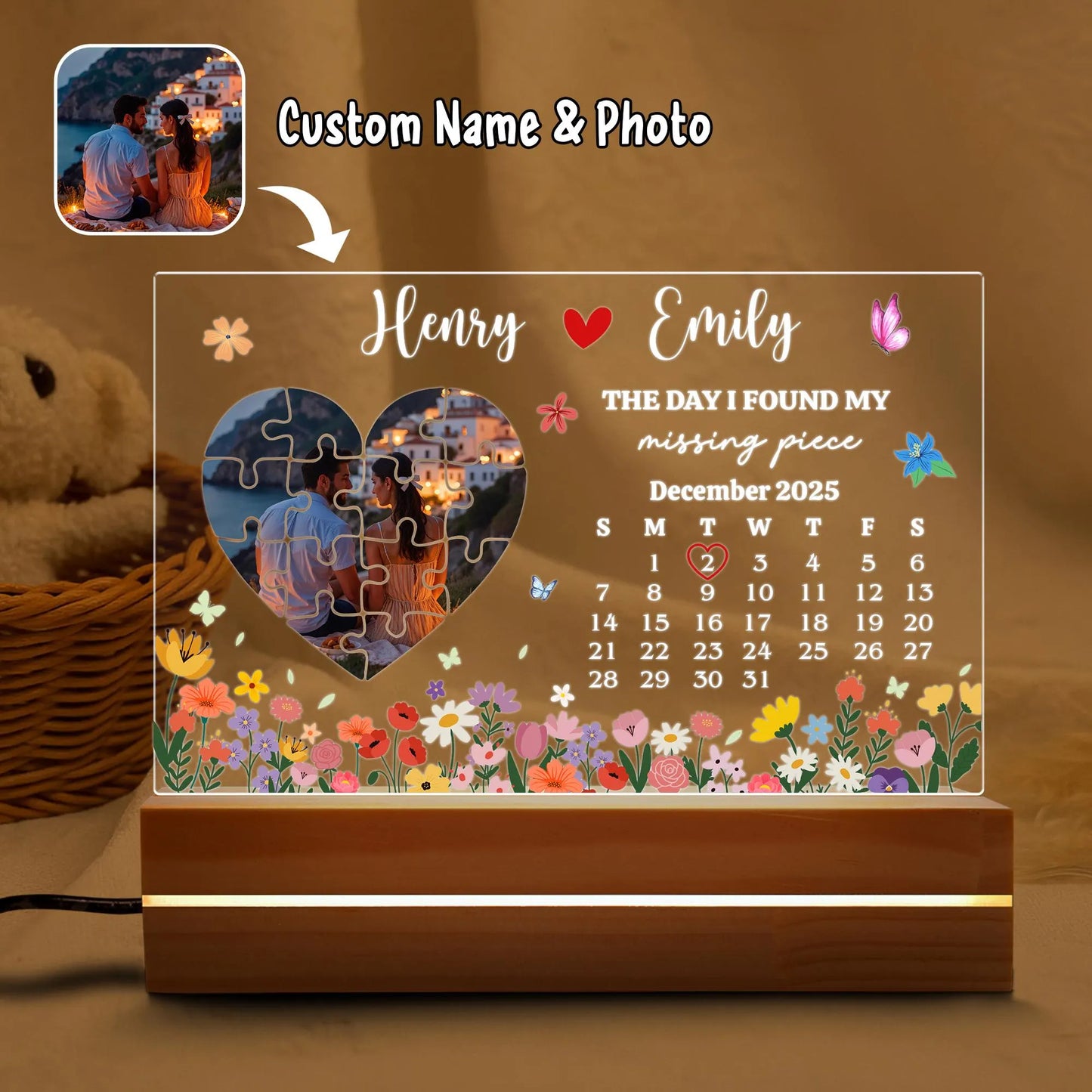 The Day I Found My Missing Piece Personalized Photo Lightbox