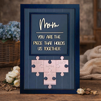 Personalized Wood Mom Puzzle Sign Piece That Hold Us Together Mother's Day Gift
