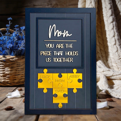 Personalized Wood Mom Puzzle Sign Piece That Hold Us Together Mother's Day Gift