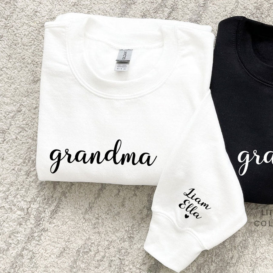 Personalized Mama Sweatshirt Hoodie with Kid Names on Sleeves Mother's Day Birthday Gift