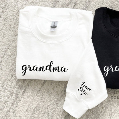 Personalized Mama Sweatshirt Hoodie with Kid Names on Sleeves Mother's Day Birthday Gift