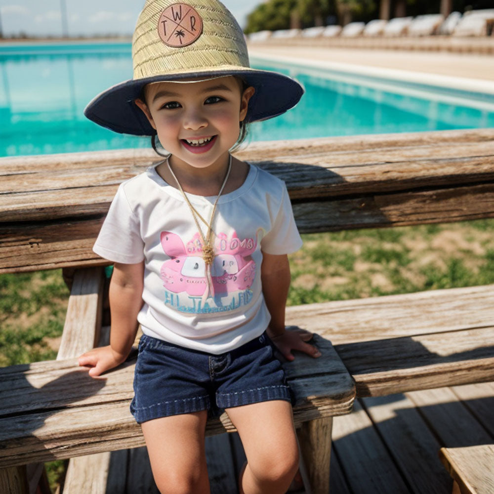 Personalized Leather Name Patch Straw Hat Sun Hat With Initials and Symbols Gift for Toddler Child Adult