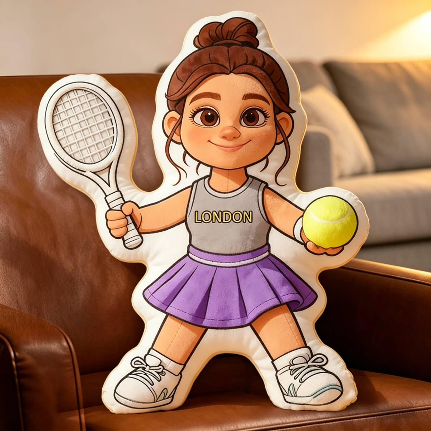Personalized Tennis Player Girl Pillow – Custom 3D Print Cushion for Tennis Lovers