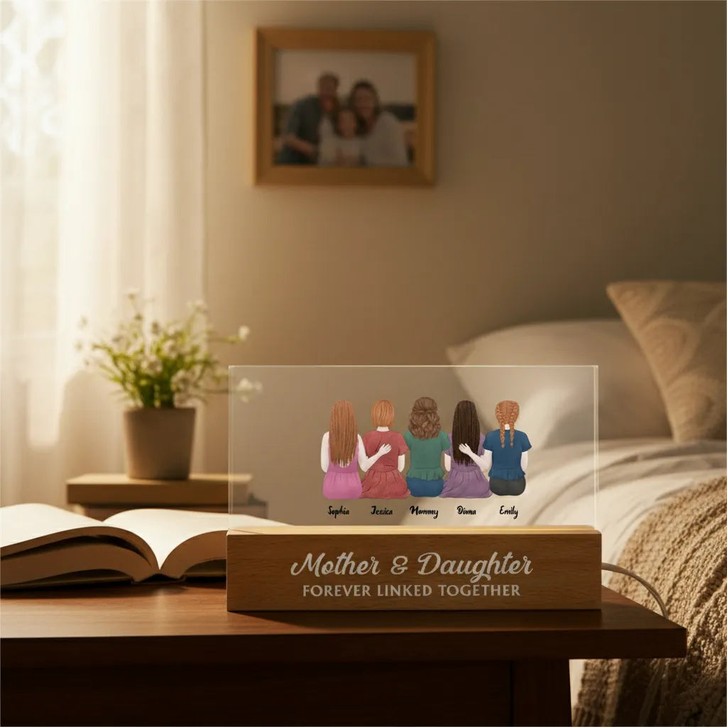 Personalized Mother & Daughter Forever Night Light With Names Gift for Mom