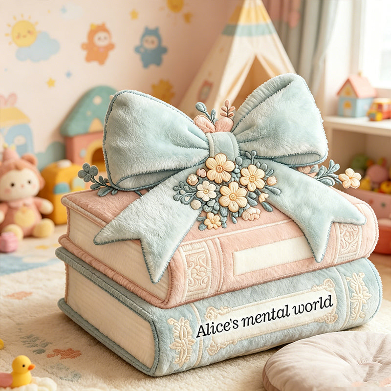 Personalized Storybook Dreams Pillow with Custom Name, Reading Lover Throw Cushion, Gift for Book Lovers & Cozy Room Decor