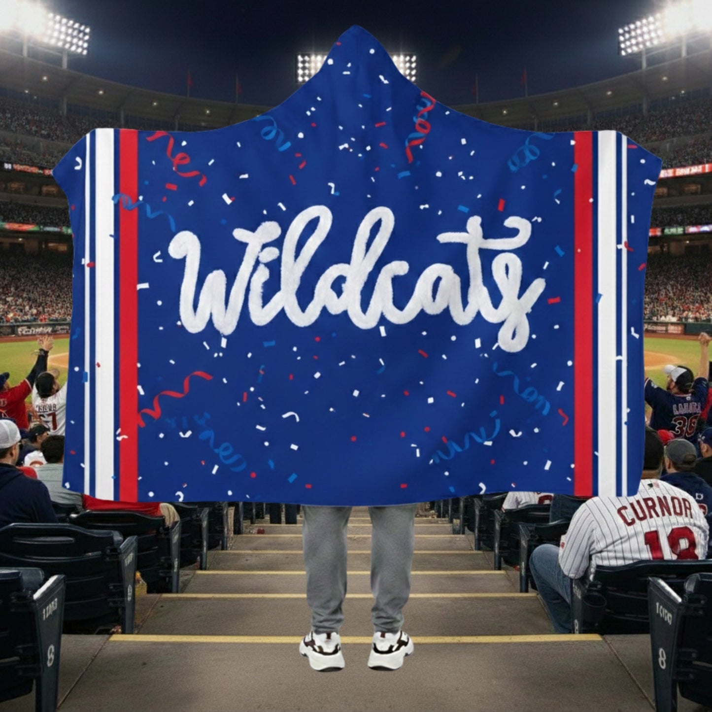 Personalized Yarn Name Hooded Blanket With Fleece Throw Blanket With Team Name Game Day Essential
