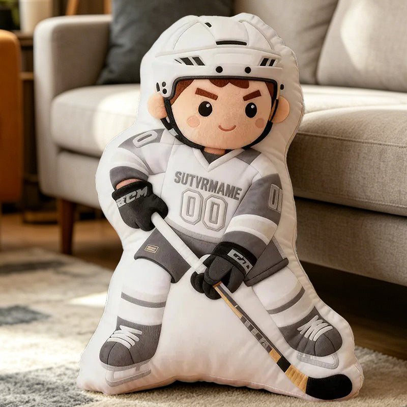 Personalized Ice Hockey Cushion with Custom Details – Perfect for Kids, Players, and Fans