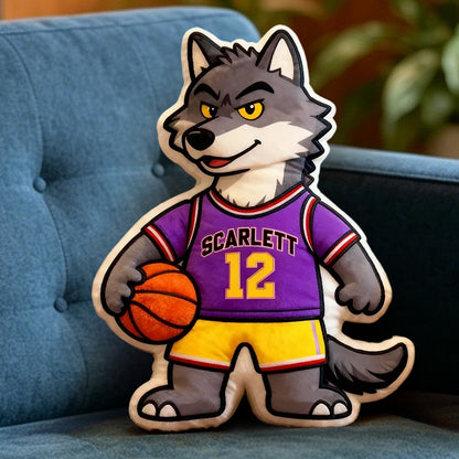 Custom Basketball Pillow with Personalized Name and Jersey Number