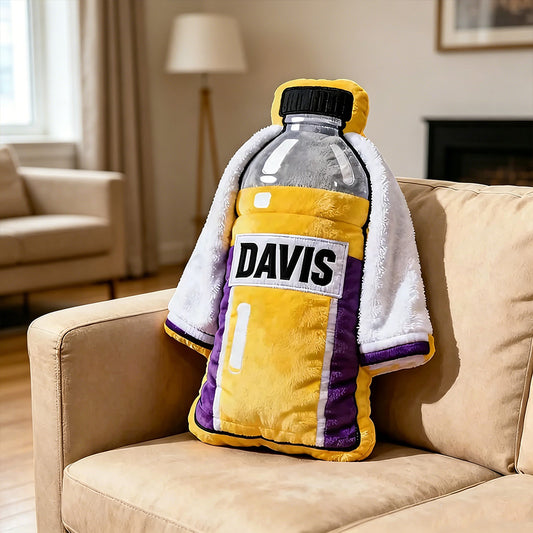 Personalized Sports Bottle Pillow with Custom Name – Team Colors for Players & Coaches